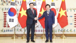 Chủ tịch Quốc hội Vương Đình Huệ hội đàm với Chủ tịch Quốc hội Hàn Quốc Park Byeong-seug