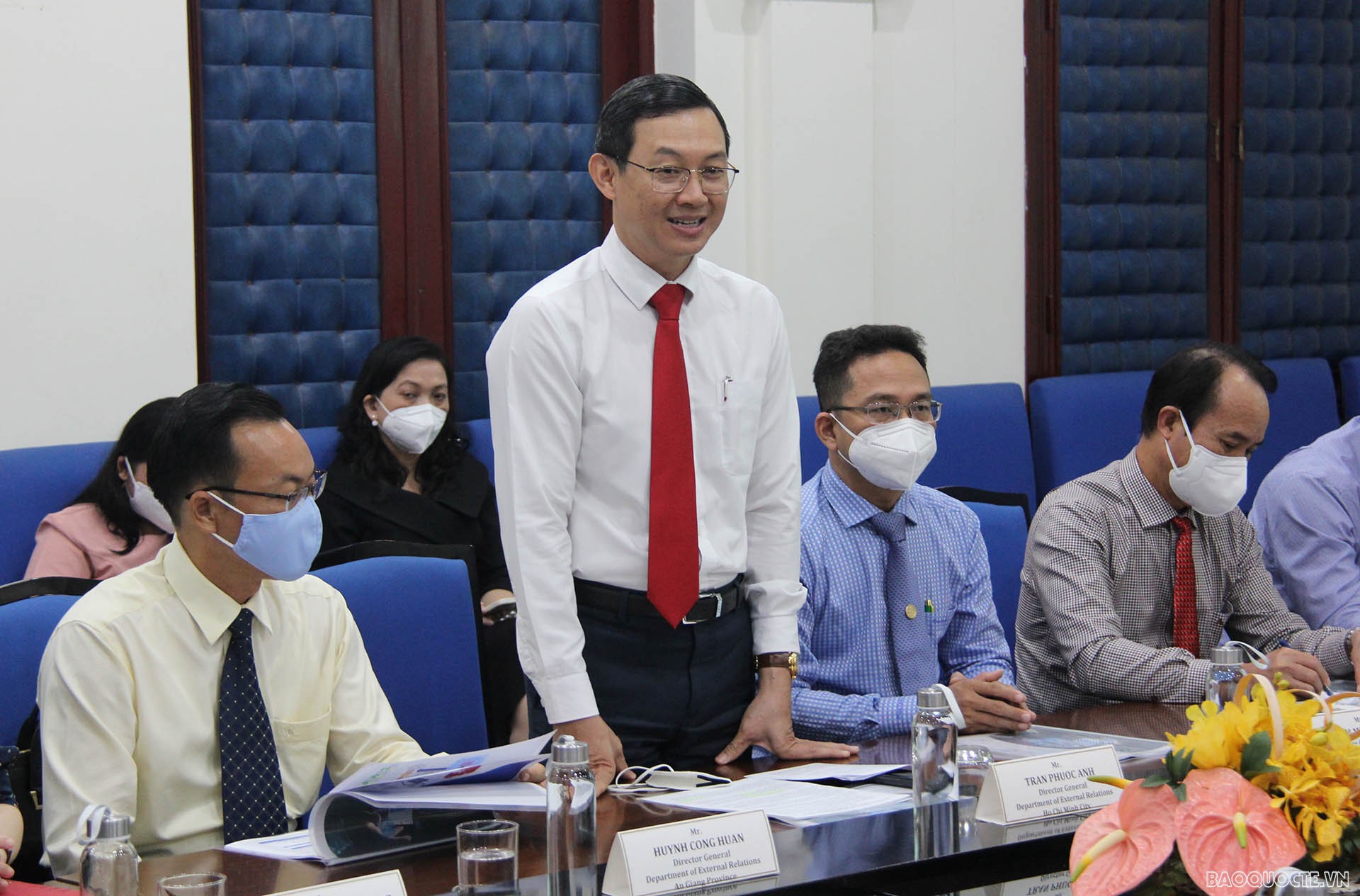 Ông Trần Phước Anh, Thành ủy viên, Giám đốc Sở Ngoại vụ TP. Hồ Chí Minh phát biểu. Ông Trần Phước Anh, Thành ủy viên, Giám đốc Sở Ngoại vụ TP. Hồ Chí Minh phát biểu.