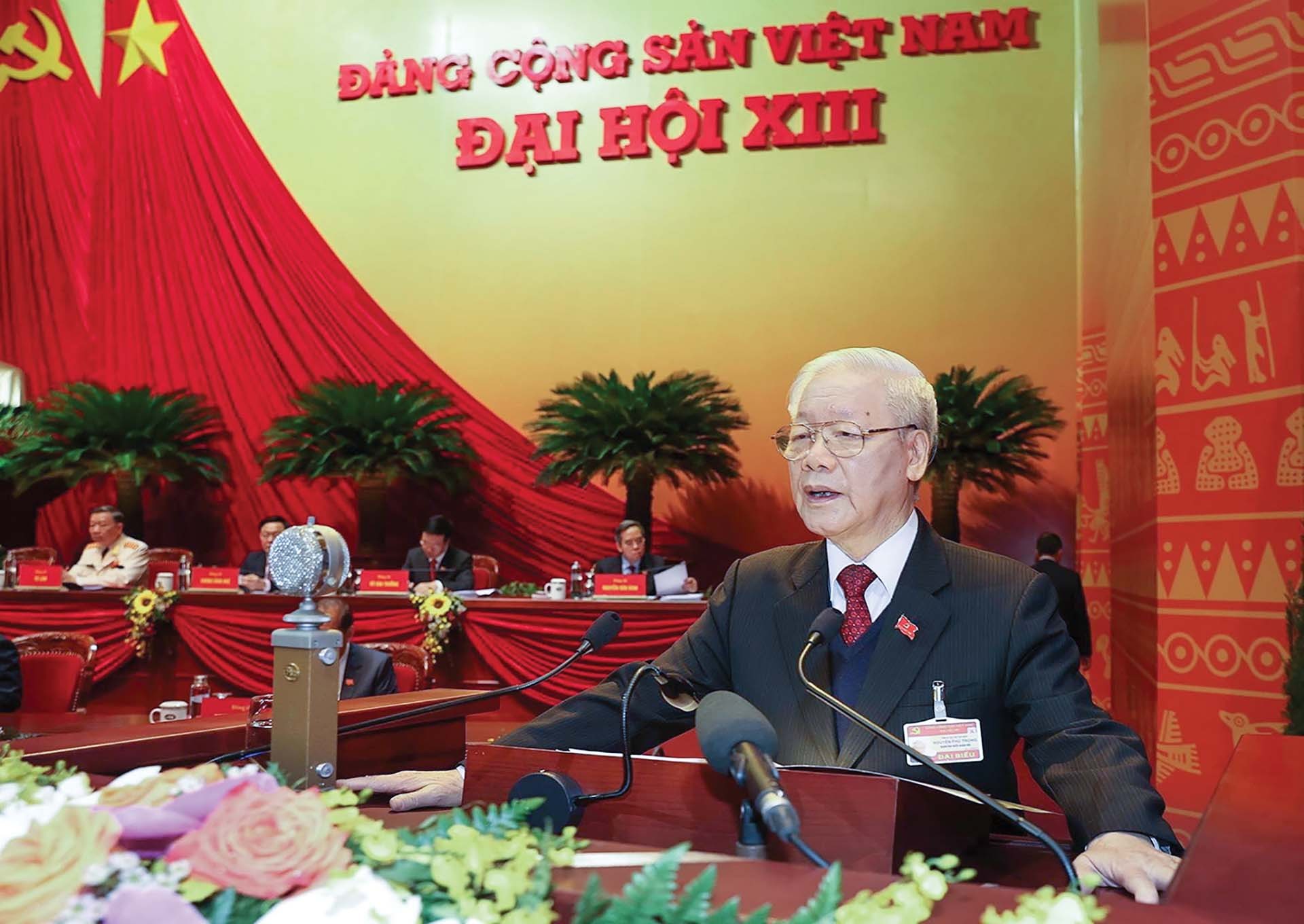 Ngày 26/1/2021, Tổng Bí thư, Chủ tịch nước Nguyễn Phú Trọng thay mặt Ban chấp hành Trung ương XII đọc báo cáo về văn kiện Đại hội XIII. (Ảnh: Tuấn Anh)