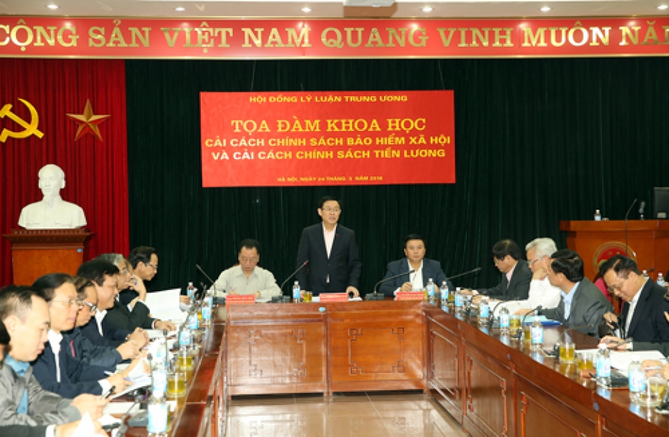 Hội đồng Lý luận Trung ương tọa đàm về cải cách chính sách tiền lương và BHXH hoi dong ly luan trung uong toa dam ve cai cach chinh sach tien luong va bhxh