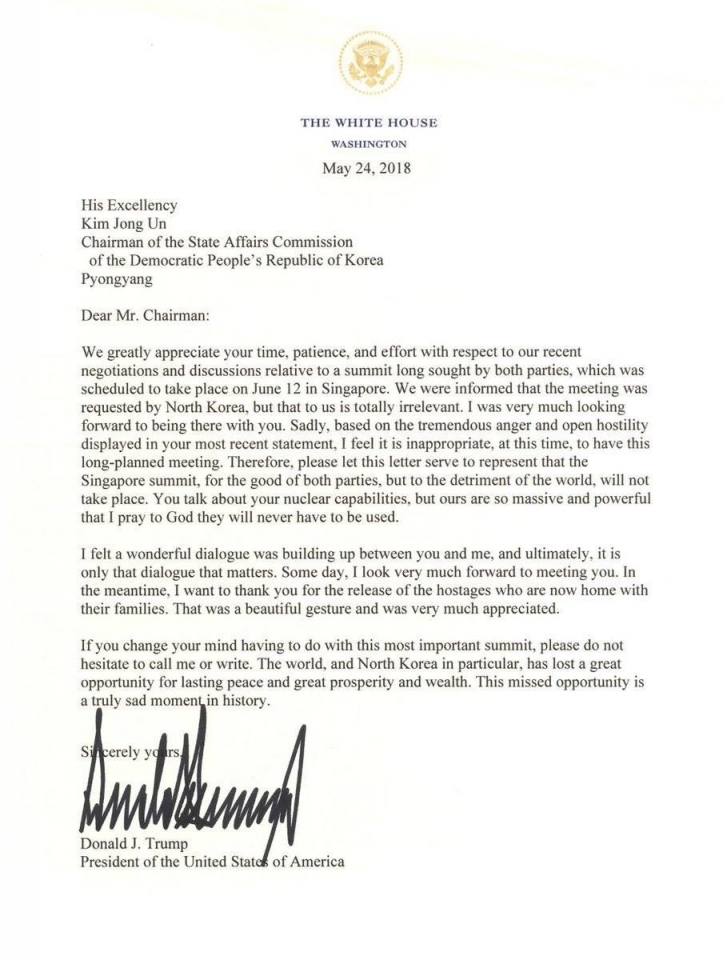 tong thong trump huy ke hoach gap thuong dinh my trieu