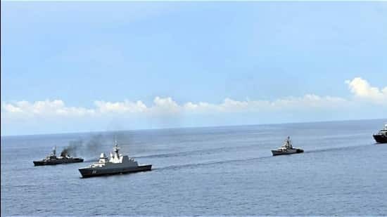 Indian Navy ships in the Andaman Sea. (Representational image/ANI) Indian Navy ships in the Andaman Sea. (Representational image/ANI)