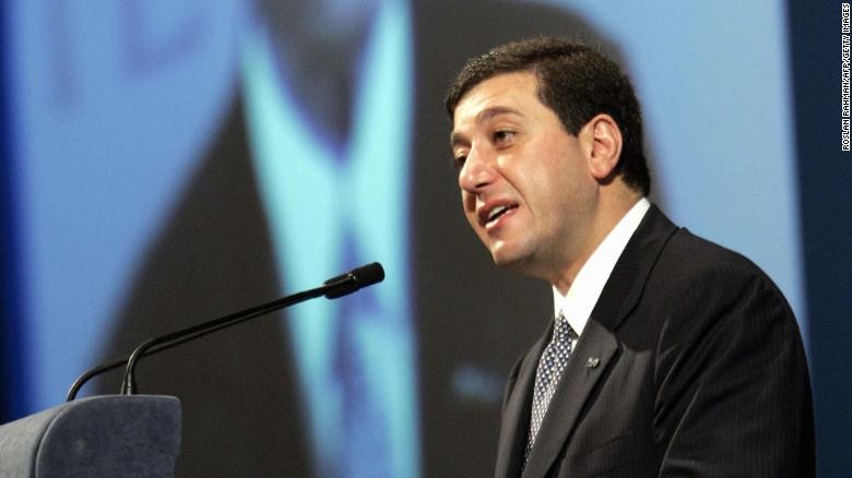 Former Jordanian Finance Minister Bassem Awadallah delivers a keynote address on behalf of King Abdullah at the Asia-Middle East Dialogue in Singapore in June 2005.