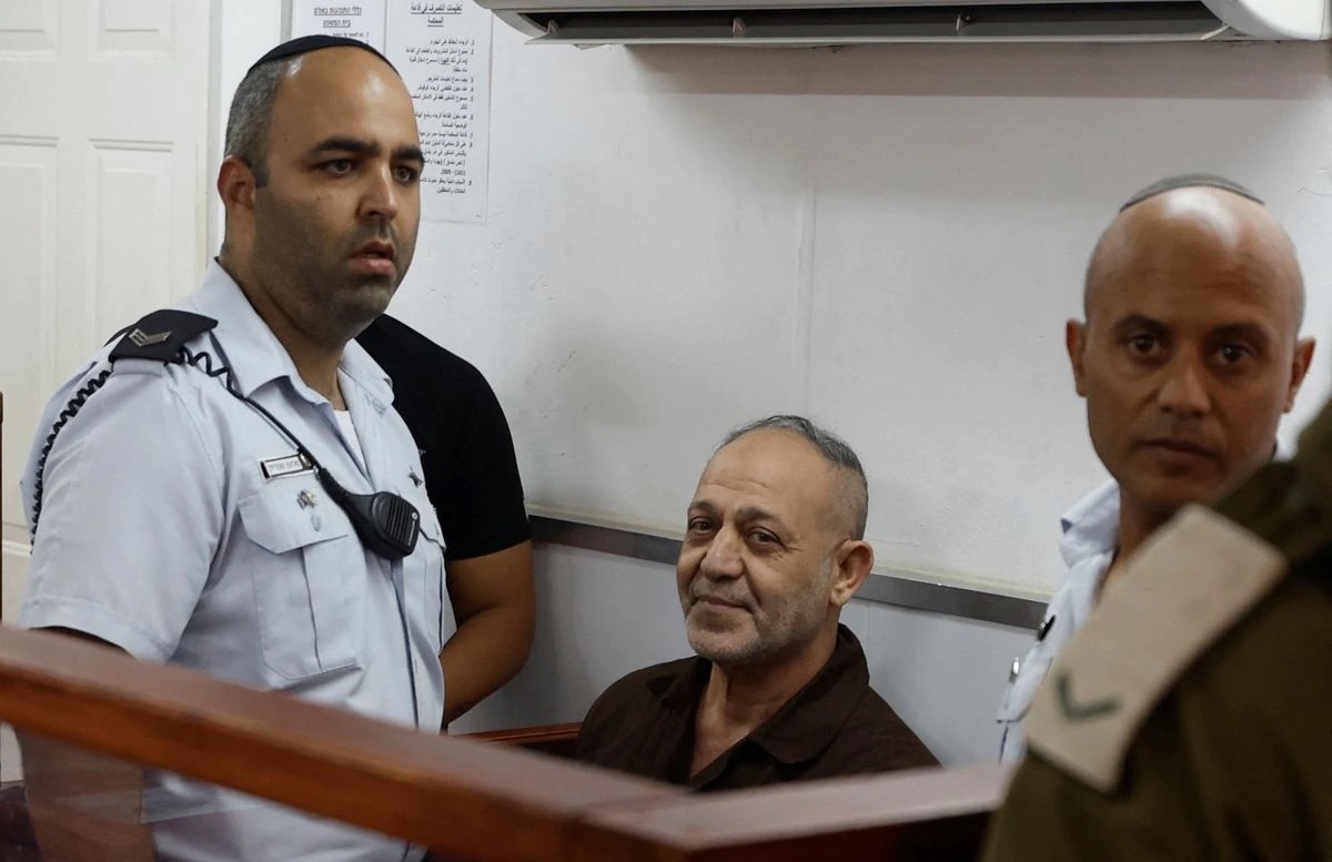 Bassem al-Saadi, một thành viên cấp cao của phong trào Thánh chiến Hồi giáo do Iran hậu thuẫn, người bị bắt giữ gây ra một cuộc xung đột ngắn ở Gaza vào đầu tháng này, xuất hiện trong một phòng xử án tại Nhà tù Ofer của Israel.