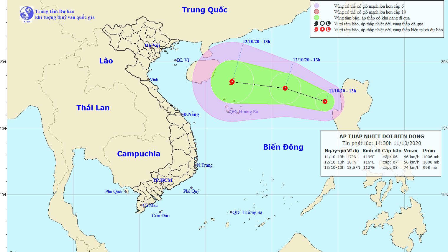Dự báo thời tiết: Tin cuối cùng về cơn bão số 6 và Áp thấp nhiệt đới trên biển Đông