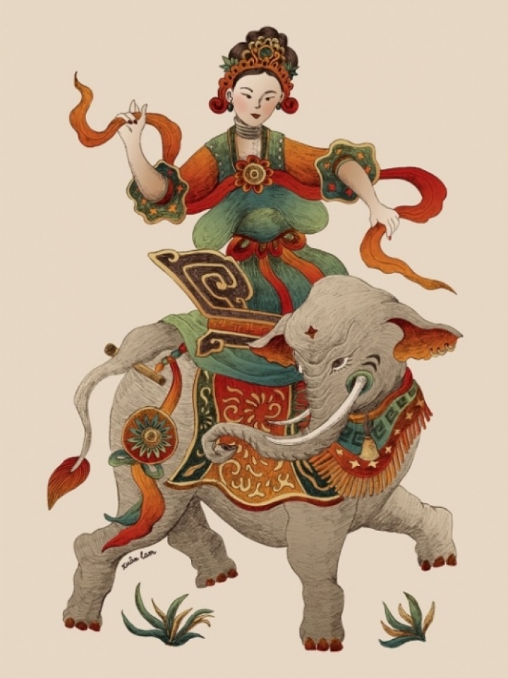 hoa sy 9x ve lai tranh dan gian