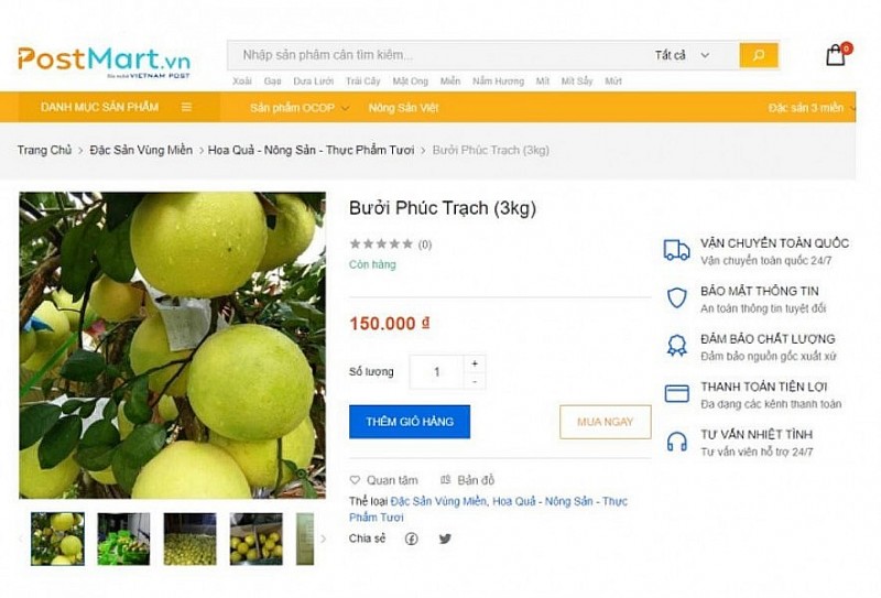 Bưởi Phúc Trạch lên sàn thương mại điện tử