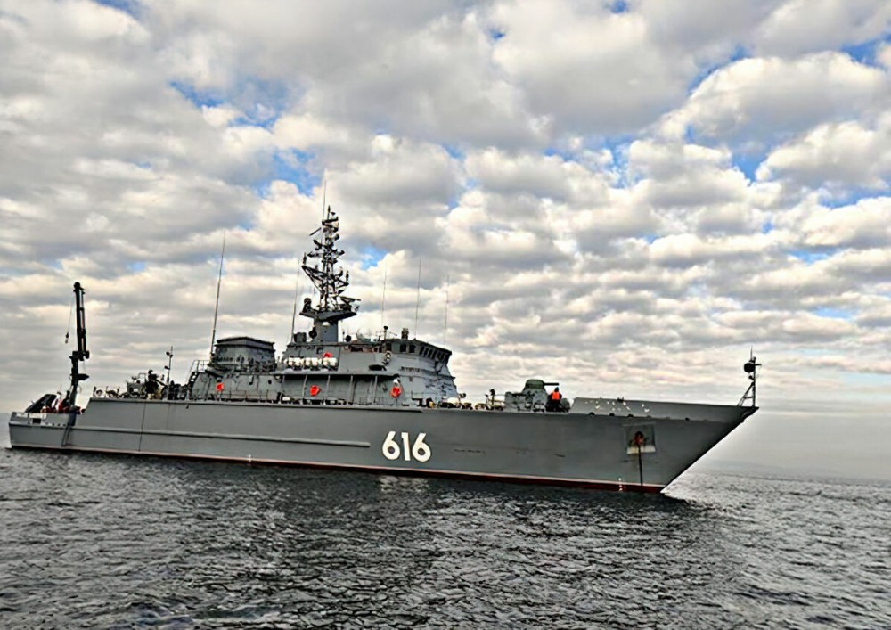 Tàu quét mìn 'Yakov Balyaev'. (Nguồn: Sputnik)