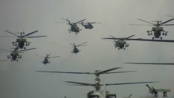 Gần 40 trực thăng Nga diễn tập chuẩn bị cho lễ duyệt binh Ngày Chiến thắng