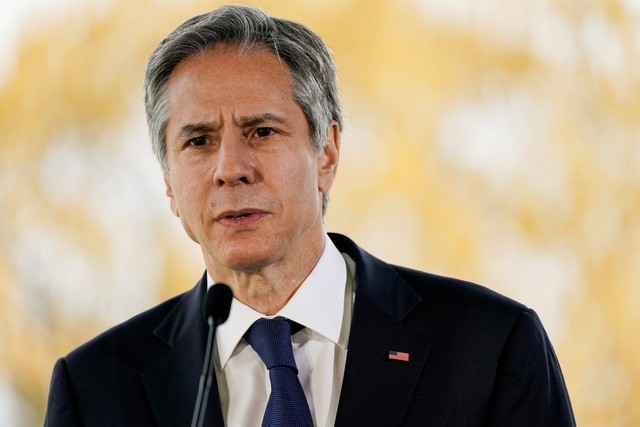 Ngoại trưởng Mỹ Antony Blinken phát biểu tại Maryland ngày 19/4 (Ảnh: Reuters).