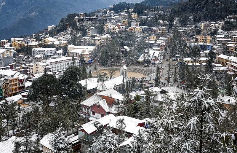 Thị xã Sapa mùa đông.