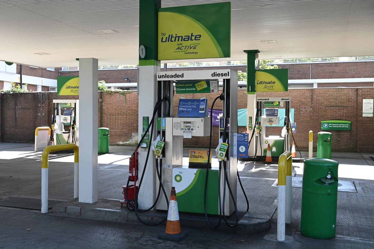 Một trạm xăng đóng cửa do hết xăng tại London, Anh ngày 24/9/2021. (Nguồn: AFP)