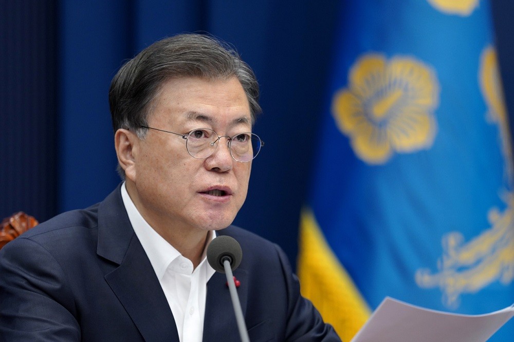(01.01) Tổng thống Hàn Quốc Moon Jae-in sẽ kết thúc nhiệm kỳ của mình trong năm 2022. (Nguồn: YNA)