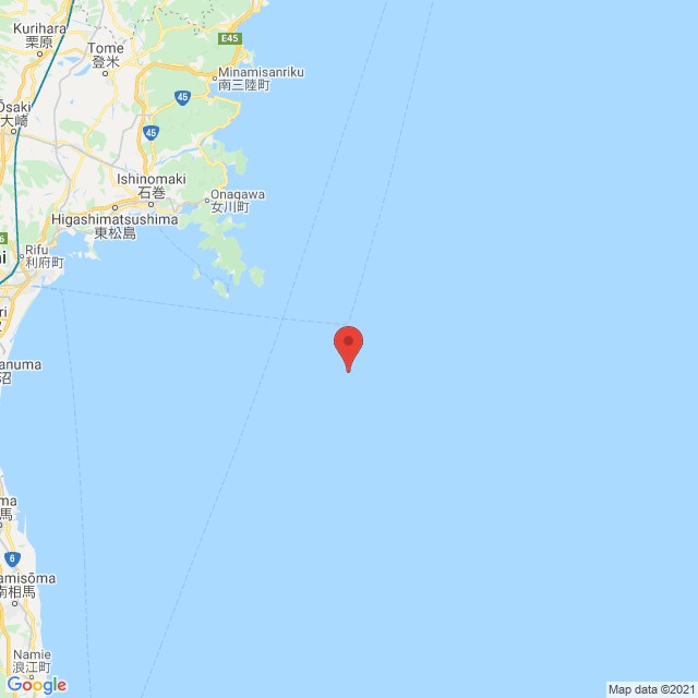 (05.01) Địa điểm được cho là tâm chấn của trận động đất sáng ngày 1/5 tại Nhật Bản. (Nguồn: Google Maps)