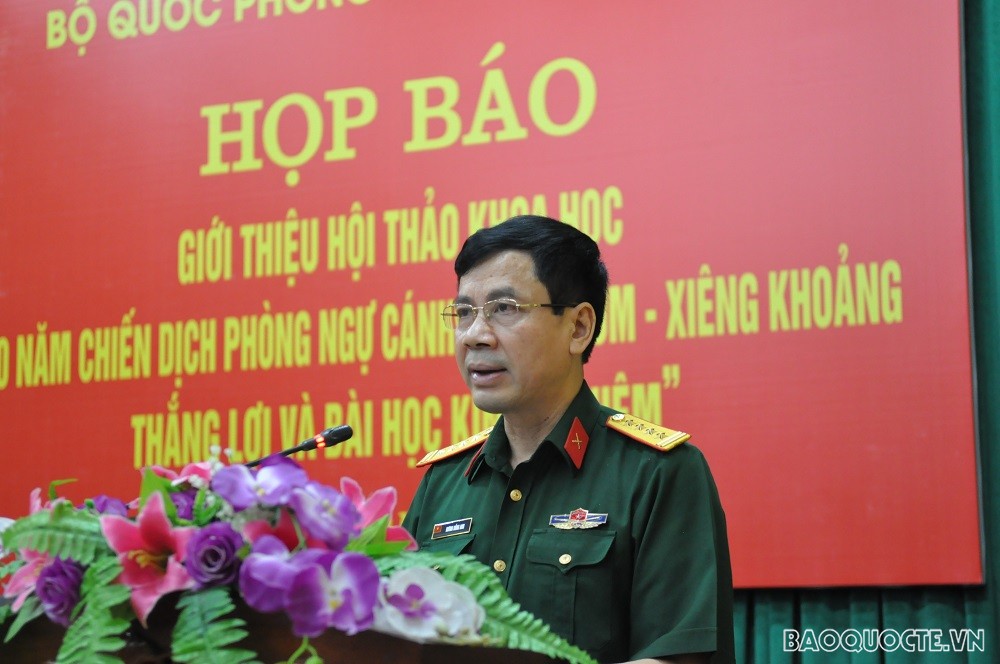 (05.16) Đại tá, Phó Giáo sư, Tiến sỹ Dương Hồng Anh nhận định về tầm quan trọng của Hội thảo. (Ảnh: Minh Quân)