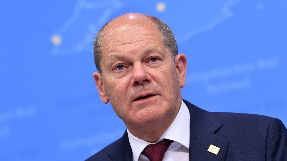 (06.01) Thủ tướng Đức Olaf Scholz tại Hội nghị bất thường của EU ngày 31/5. (Nguồn: AFP)