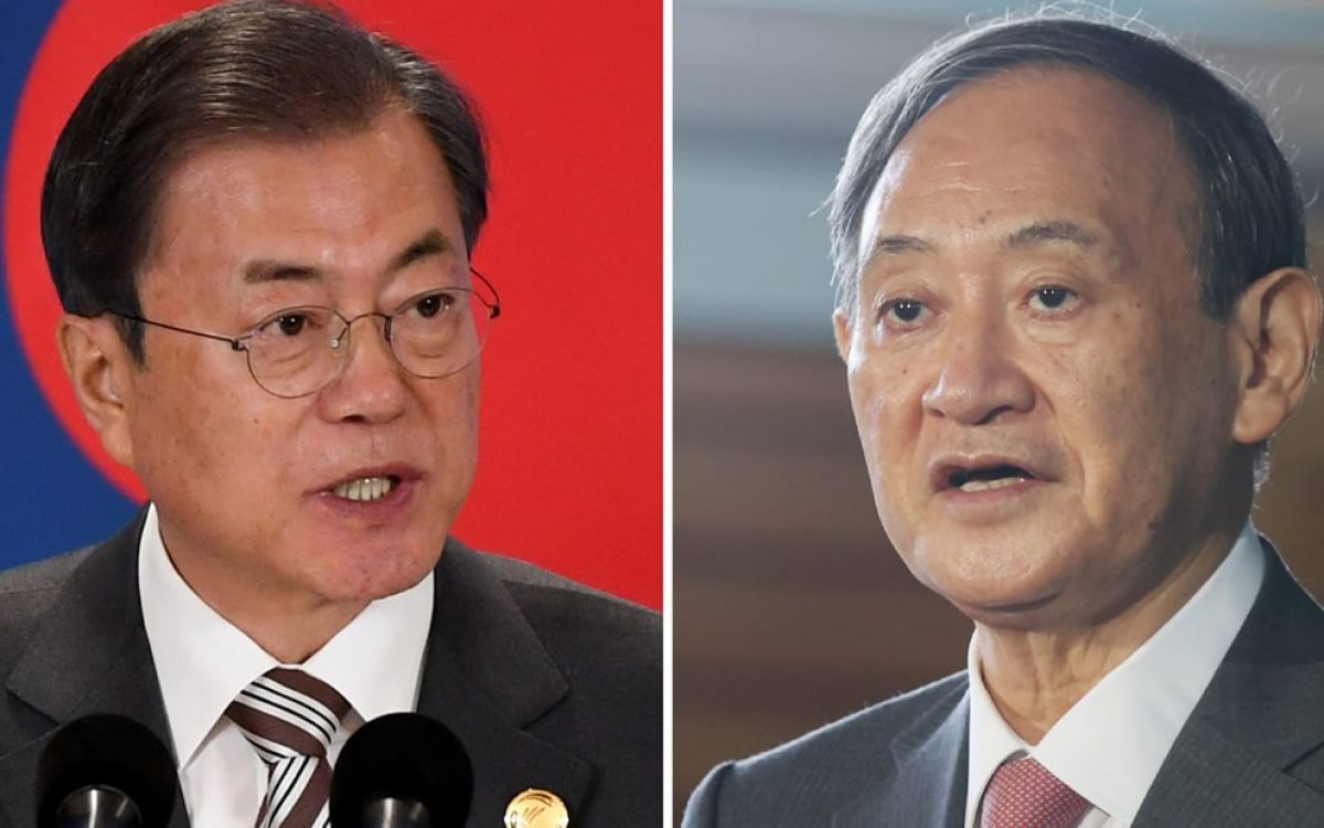 (7.11) Thông tin về thượng đỉnh giữa Thủ tướng Nhật Bản Suga Yoshihide và Tổng thống Hàn Quốc Moon Jae-in đã bị rò rỉ. (Nguồn: Reuters)