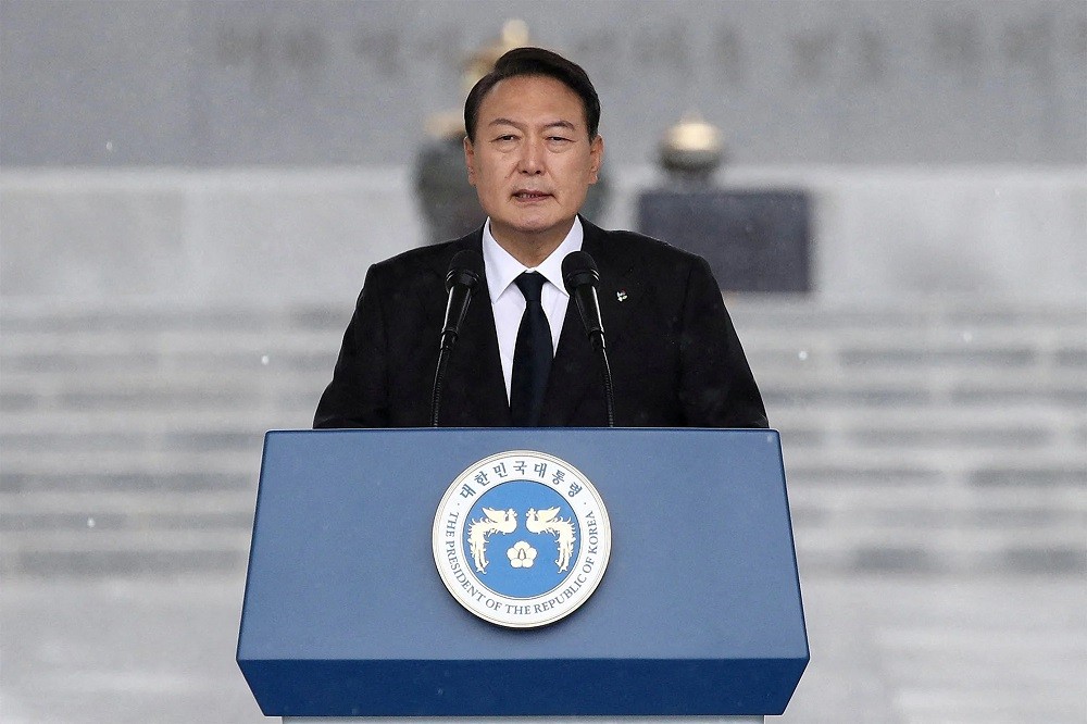(08.05) Tỷ lệ ủng hộ Tổng thống Yoon Suk Yeol đang sụt giảm tại Hàn Quốc. (Nguồn: Reuters)