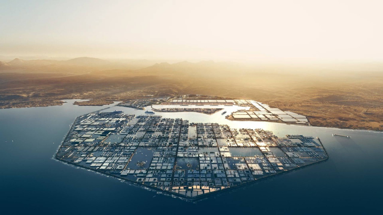 (08.14) Dự án khí Hydrogen khổng lồ tại khu vực Oxagon thuộc siêu thành phố Neom của Saudi Arabia. (Nguồn: Arab News)