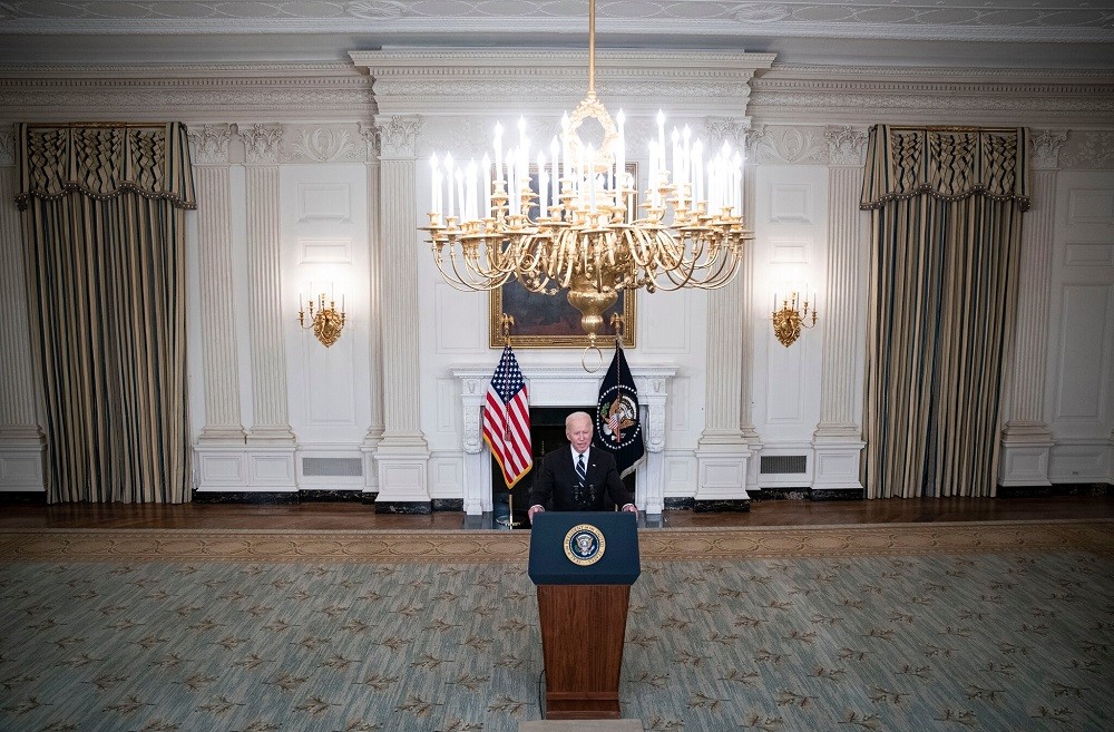 (09.10) Tổng thống Mỹ Joe Biden phát biểu về kế hoạch tiêm chủng mới tại Nhà Trắng ngày 9/9. (Nguồn: Reuters)
