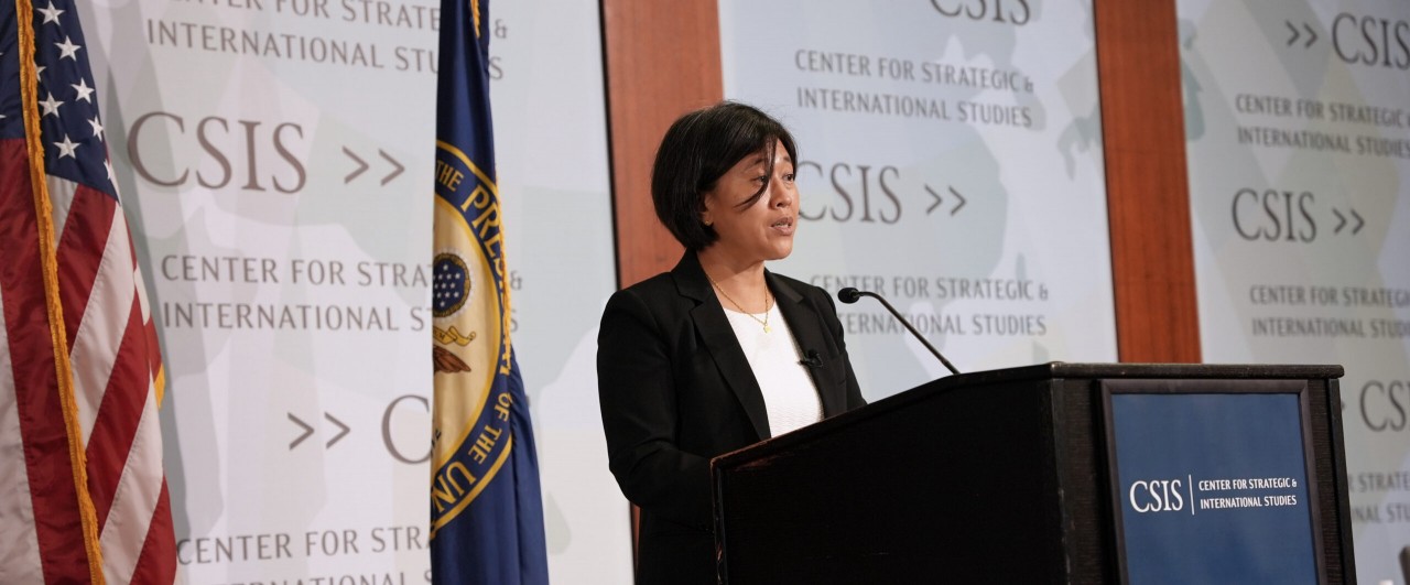 (10.20) Truyền thông Trung Quốc đánh giá cao phát biểu của Đại diện Thương mại Mỹ Katherine Tai tại Trung tâm Nghiên cứu Chiến lược và Quốc tế (Mỹ) về quan hệ thương mại Mỹ-Trung dưới thời Tổng thống Mỹ Joe Biden. (Nguồn: CSIS)