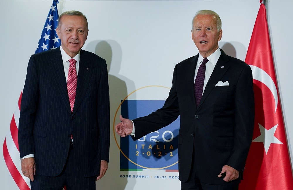 (10.31) Tổng thống Mỹ Joe Biden và người đồng cấp Thổ Nhĩ Kỳ Tayyip Erdogan tại Thượng đỉnh G20. (Nguồn: Reuters)