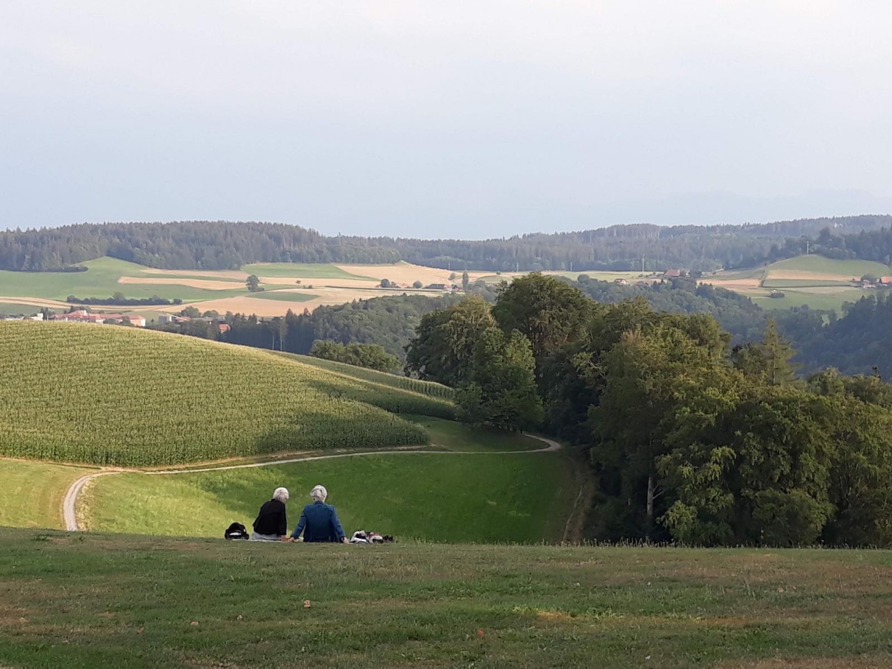(10.03) Hoàng hôn trên đồi Gurten. (Nguồn: Hoàng Nguyễn)