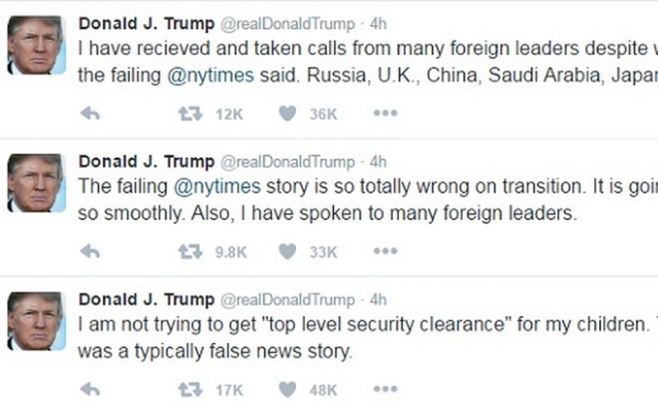Ông Donald Trump và truyền thông: Câu chuyện Twitter ong donald trump va truyen thong cau chuyen twitter
