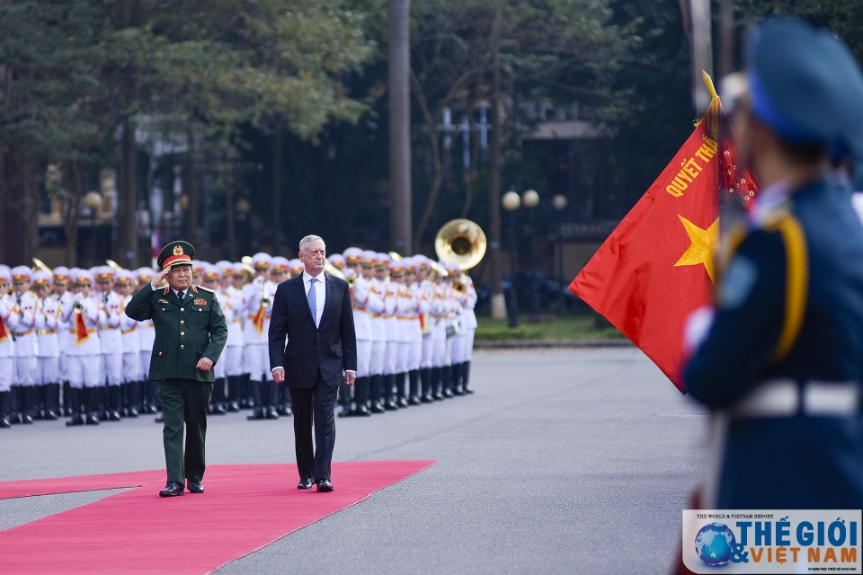 Lễ đón Bộ trưởng Quốc phòng Hoa Kỳ thăm Việt Nam le don bo truong quoc phong hoa ky tham viet nam