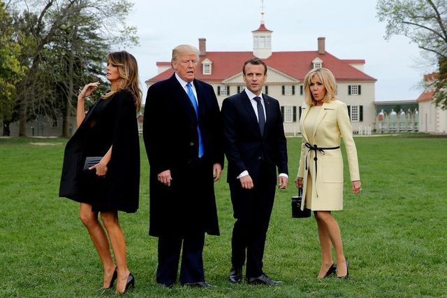 Tổng thống Trump và Đệ nhất phu nhân Melania tiếp Tổng thống Pháp Emmanuel Macron và phu nhân thăm Mỹ tháng 4/2018.