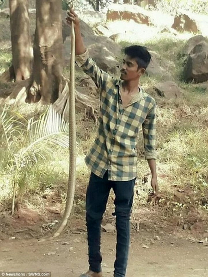 bi can chet khi co gang hon ran ho mang de chup anh