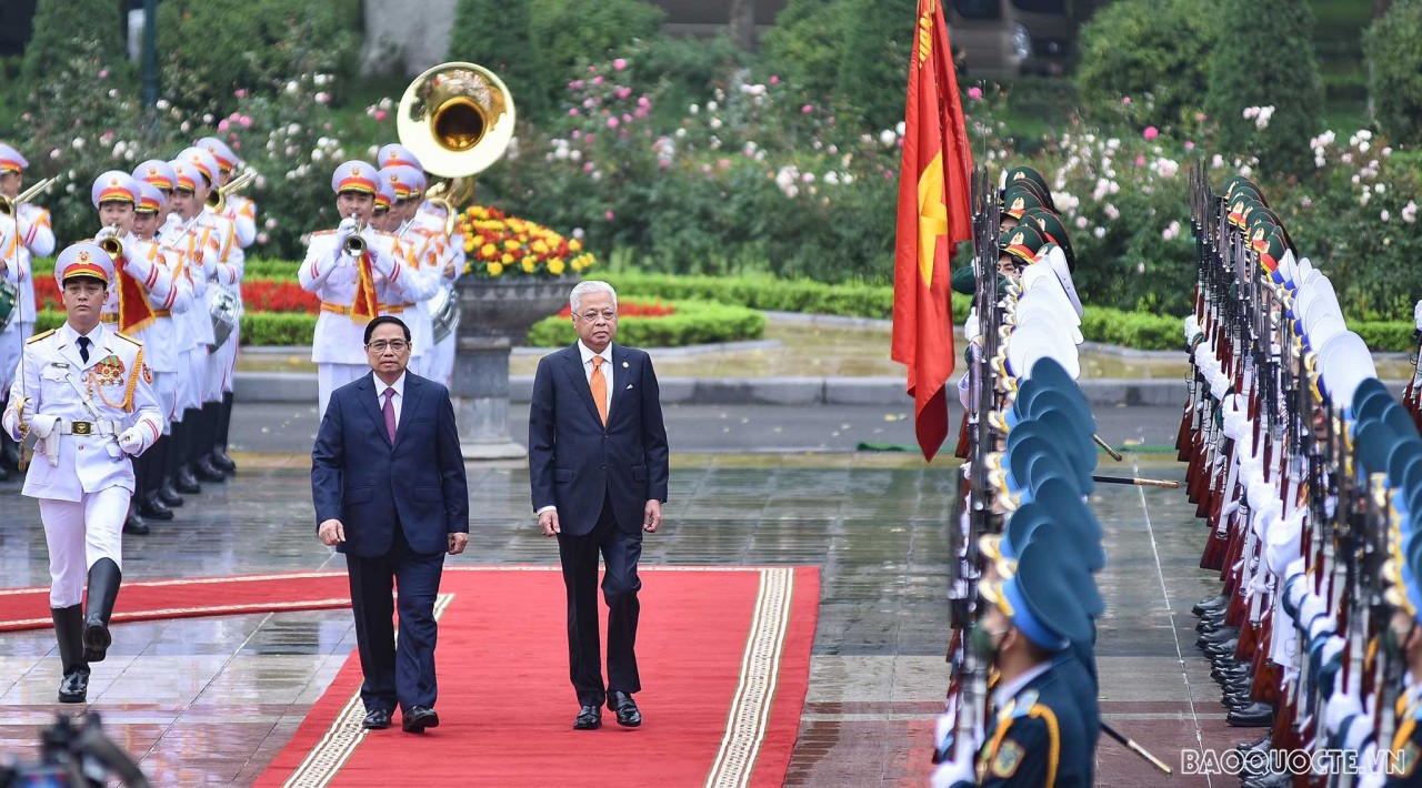 Official welcome ceremony for Malaysian Prime Minister Sabri bin Yaakob at the Presidential Palace