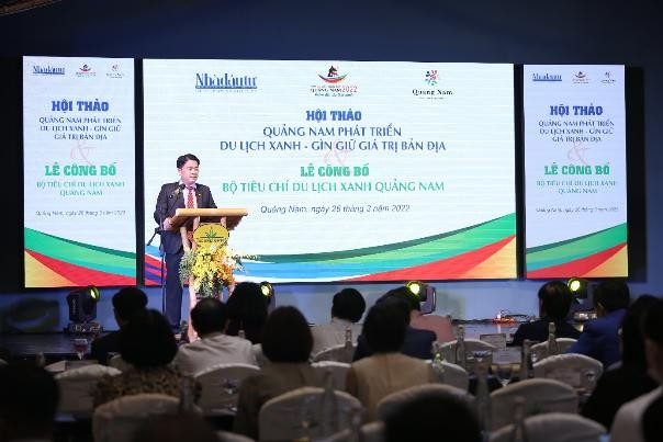 Ông Trần Văn Tân, Phó Chủ tịch UBND tỉnh Quảng Nam phát biểu tại hội thảo - Ảnh:VGP/Lưu Hương