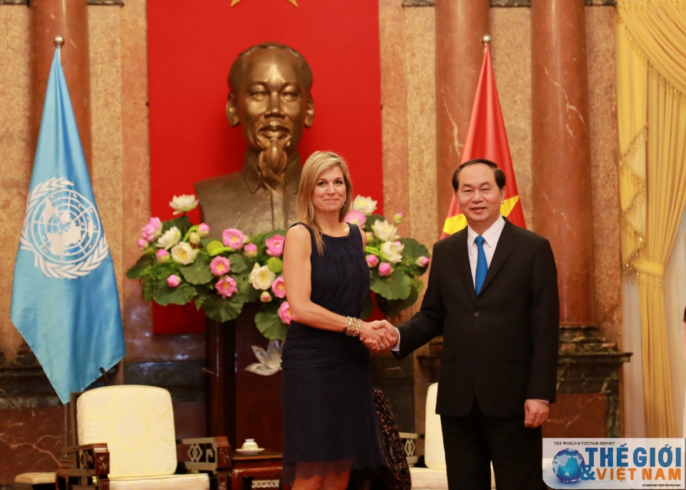 Chủ tịch nước Trần Đại Quang tiếp Hoàng hậu Vương quốc Hà Lan chu tich nuoc tran dai quang tiep hoang hau vuong quoc ha lan