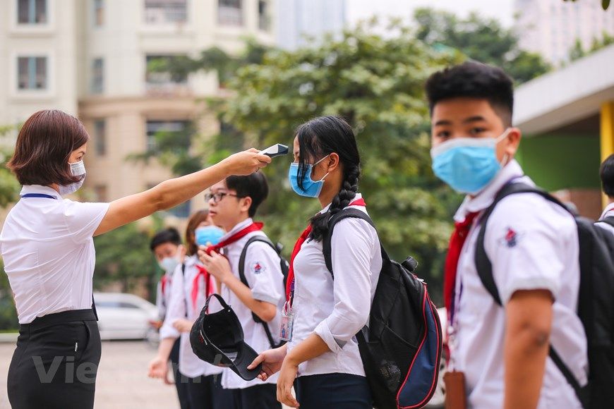 hoc sinh hao huc tro lai truong hoc sau thoi gian dai nghi do covid 19