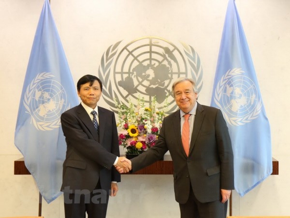 Tổng Thư ký LHQ Antonio Guterres đánh giá cao sự hợp tác của Việt Nam tong thu ky lhq antonio guterres danh gia cao su hop tac cua viet nam
