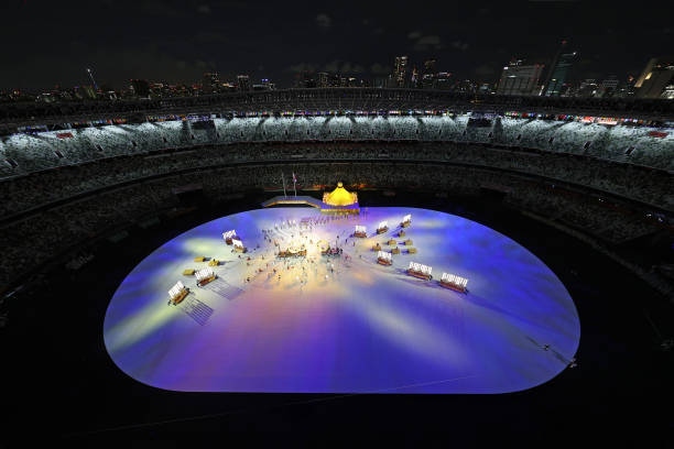 Hình ảnh đoàn thể thao Việt Nam tại lễ khai mạc Olympic Tokyo 2020