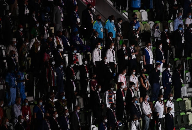 Hình ảnh đoàn thể thao Việt Nam tại lễ khai mạc Olympic Tokyo 2020