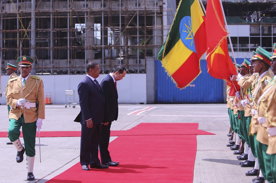 chu tich nuoc tran dai quang va phu nhan bat dau tham ethiopia tin cua phong vien bao tgvn