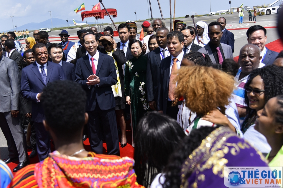 chu tich nuoc tran dai quang va phu nhan bat dau tham ethiopia tin cua phong vien bao tgvn
