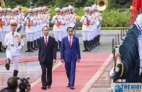Lễ đón Tổng thống Indonesia tại Phủ Chủ tịch