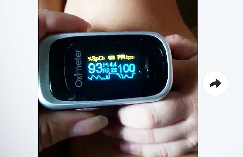 Chỉ số SpO2 trong lần đo đầu của F0 3 tuổi. Ảnh: BSCC. Chỉ số SpO2 trong lần đo đầu của F0 3 tuổi. Ảnh: BSCC.