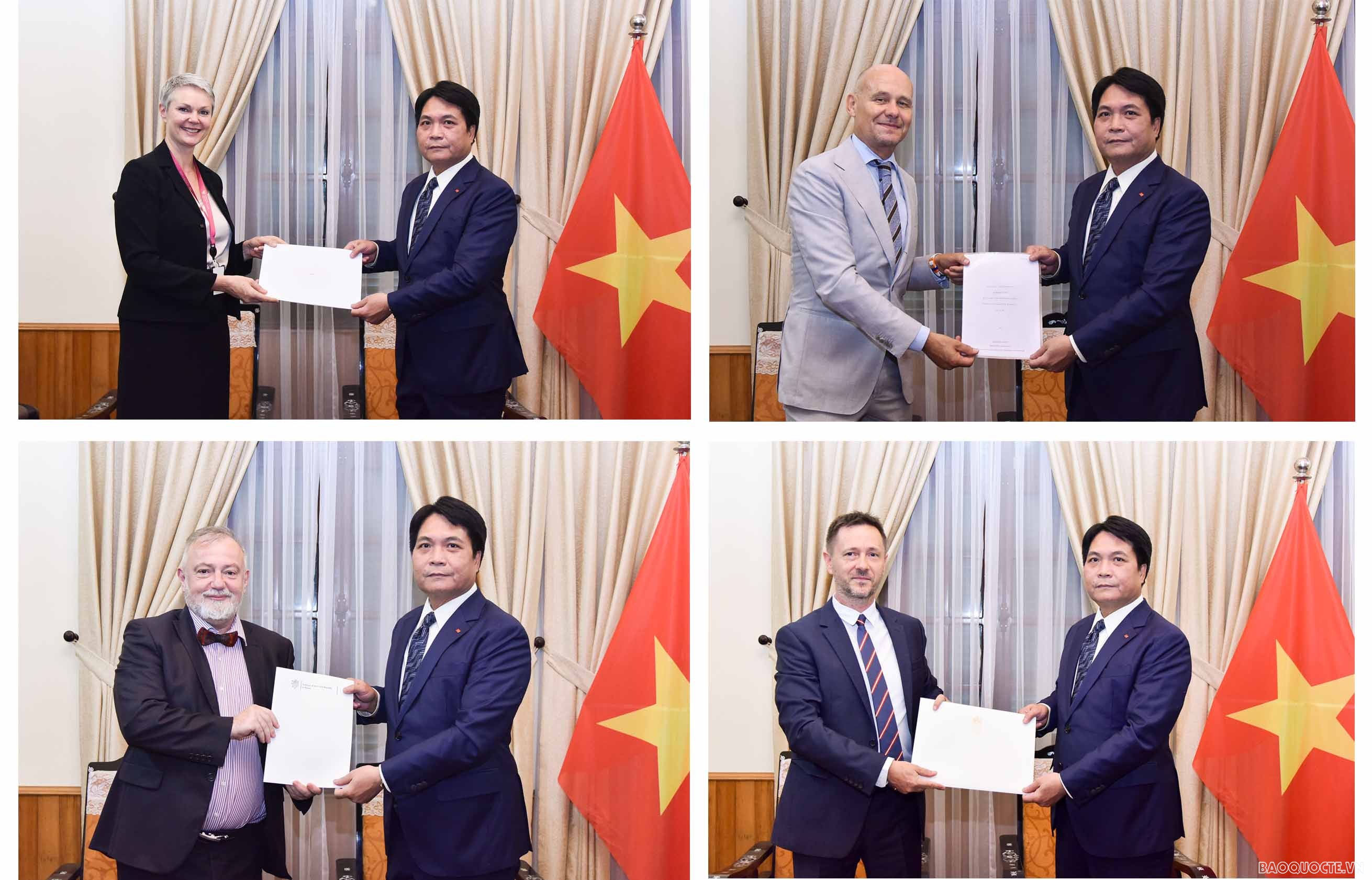 Cục trưởng Cục Lễ tân Nhà nước tiếp các Đại sứ Na Uy, Hà Lan, CH Czech và Hungary trao bản sao Ủy nhiệm thư Cục trưởng Cục Lễ tân Nhà nước tiếp Đại sứ các nước châu Âu trao bản sao Ủy nhiệm thư