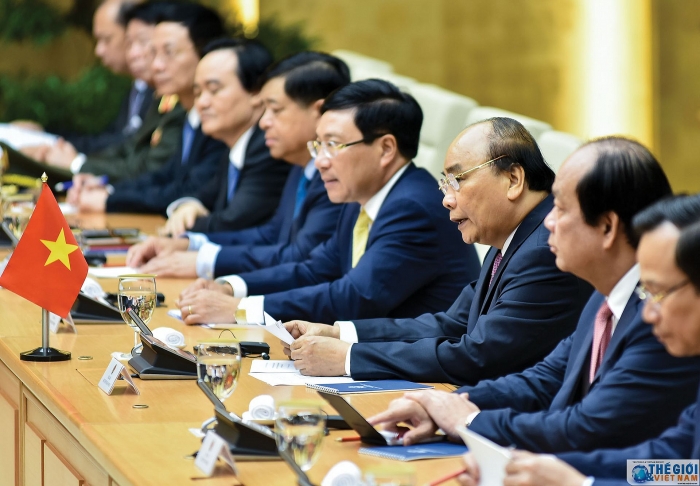 thu tuong nguyen xuan phuc hoi dam voi thu tuong hun sen