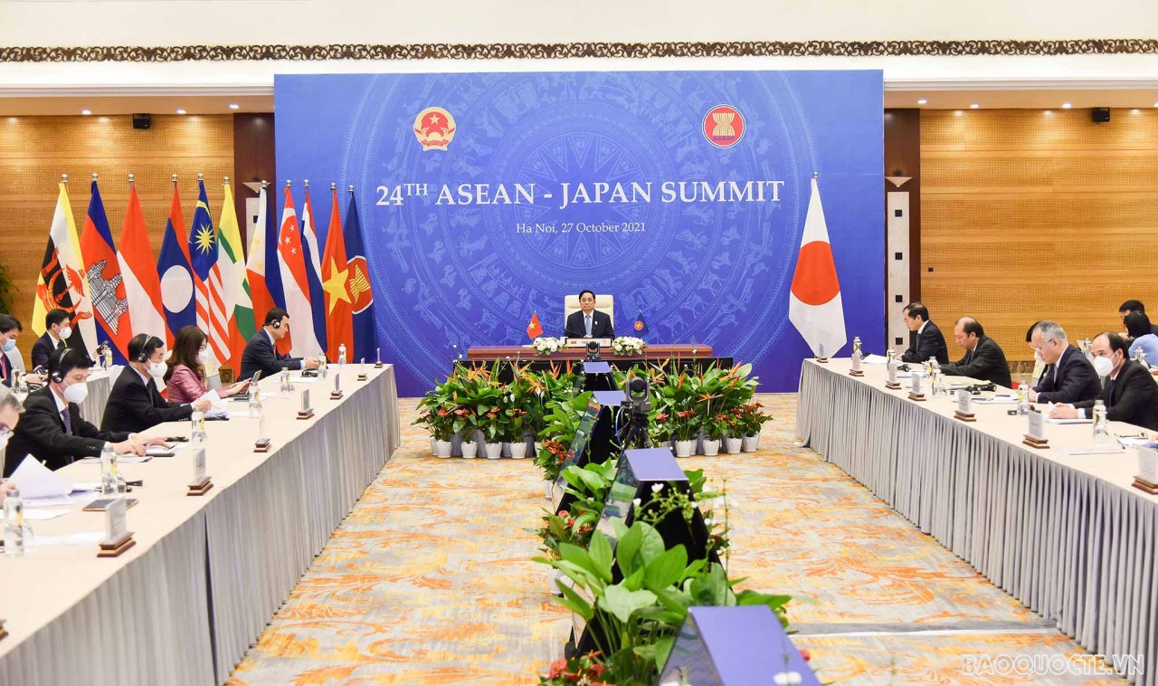 Hôi nghị cấp cao ASEAN-Nhật Bản, ngày 27/10/2021. (Ảnh: Nguyễn Hồng)