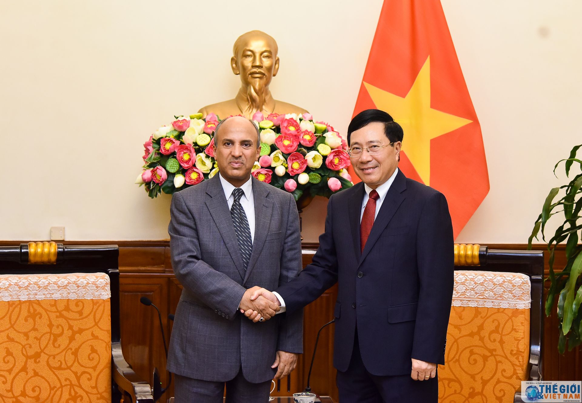 Phó Thủ tướng Phạm Bình Minh tiếp Đại sứ Saudi Arabia Saud Al Suwelim pho thu tuong pham binh minh tiep dai su saudi arabia saud al suwelim