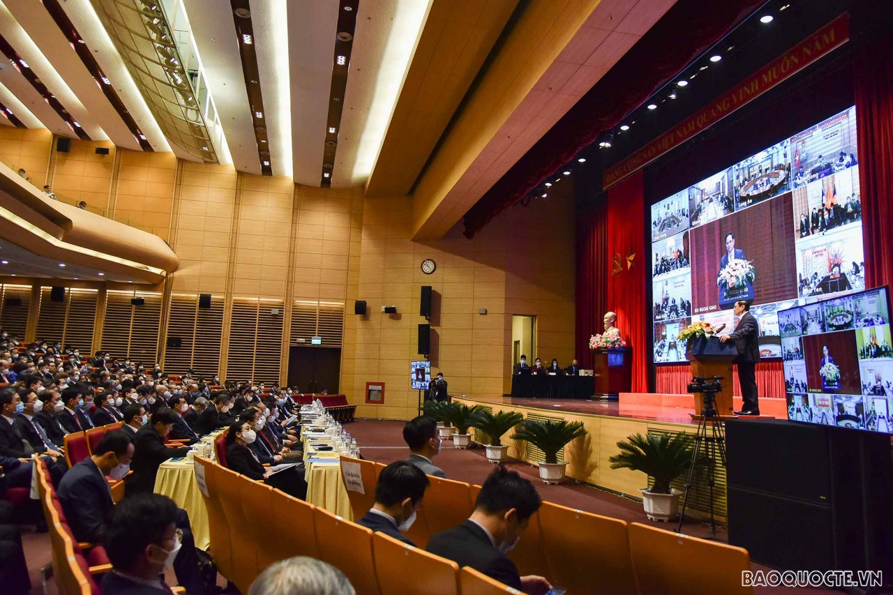 Thủ tướng Phạm Minh Chính phát biểu chỉ đạo tại Hội nghị. (Ảnh: Nguyễn Hồng)