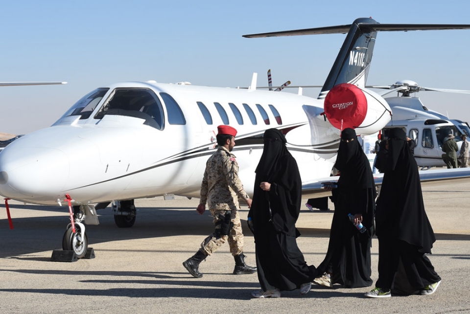 may bay nhao luon ngoan muc o trien lam hang khong saudi arabia