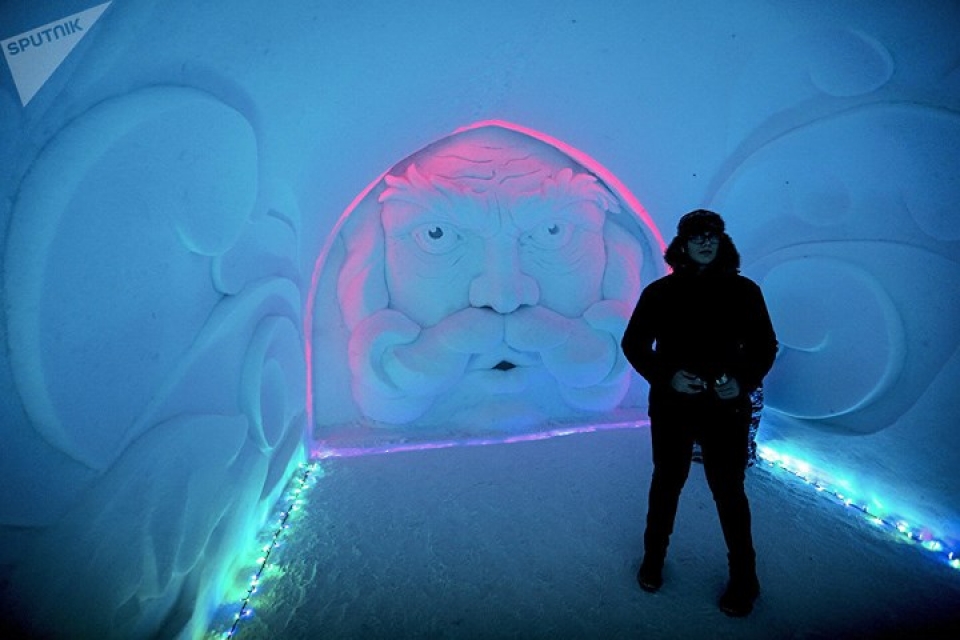 ghe tham ngoi lang tuyet o vung cuc bac cua nuoc nga