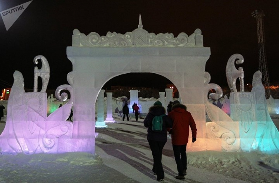 ghe tham ngoi lang tuyet o vung cuc bac cua nuoc nga